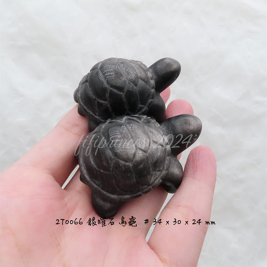 天然銀曜石烏龜擺件｜避邪擋煞烏龜｜風水擺飾｜能量石雕刻｜居家辦公室礦石擺件｜生日禮物｜肥肥公主水晶小舖-細節圖4