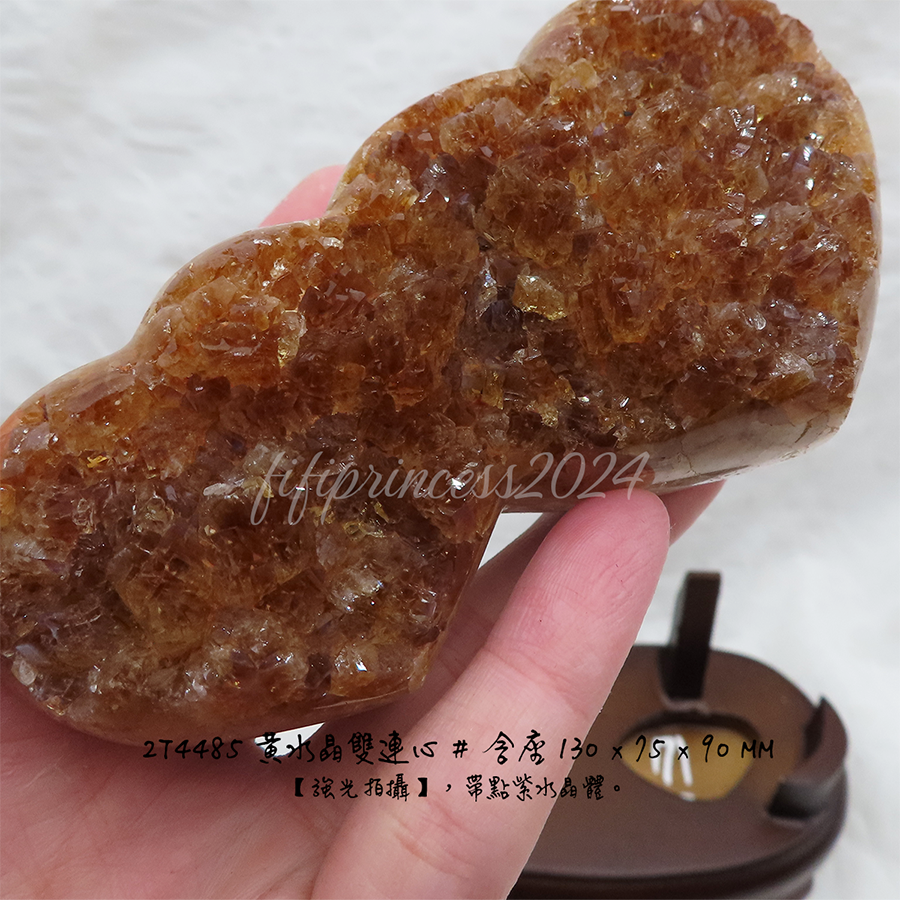 黃水晶雙心晶鎮｜招財鎖財能量石｜晶鎮擺件｜居家風水擺飾｜療癒水晶收藏｜開運招財禮物｜肥肥公主水晶小舖-細節圖8