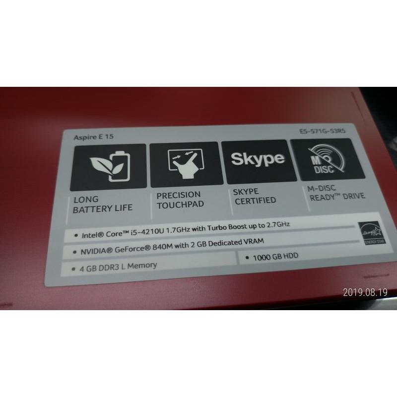 零件機 acer 宏碁 E5-571G E5-531故障機 報廢 二手 中古拆機 光碟 網卡 記憶體 螢幕 電池 變壓器-細節圖2