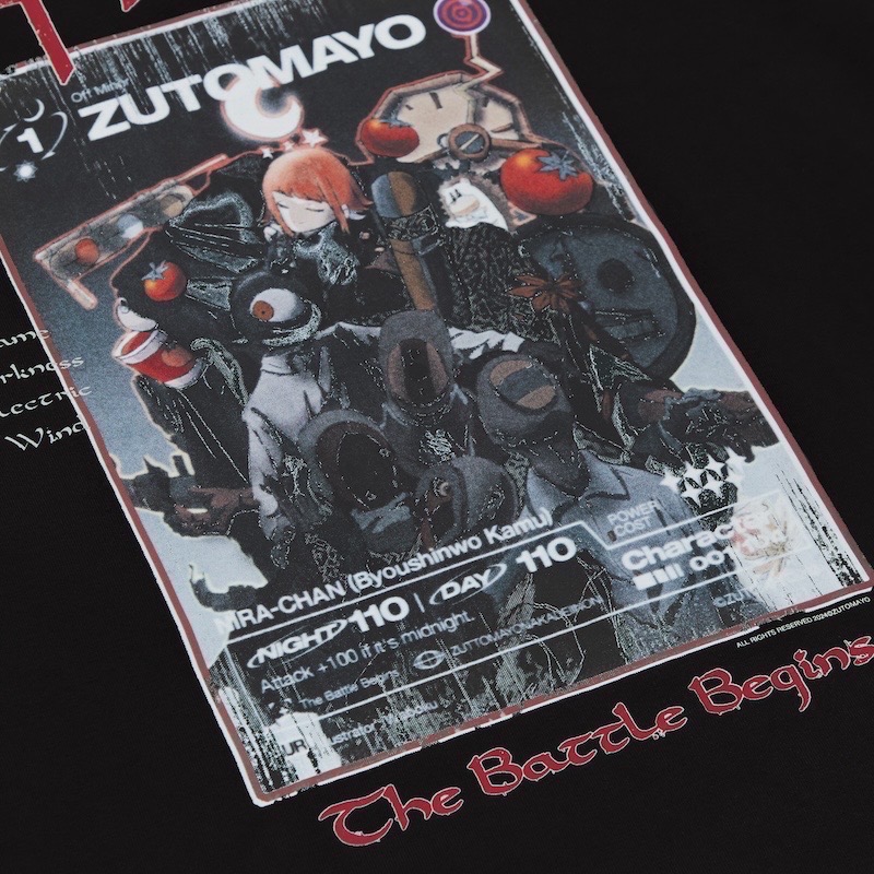 ZUTOMAYO 永遠是深夜有多好。 第三彈插畫長袖T恤 長袖T袖 長T 砂貓建設 黑色-細節圖3