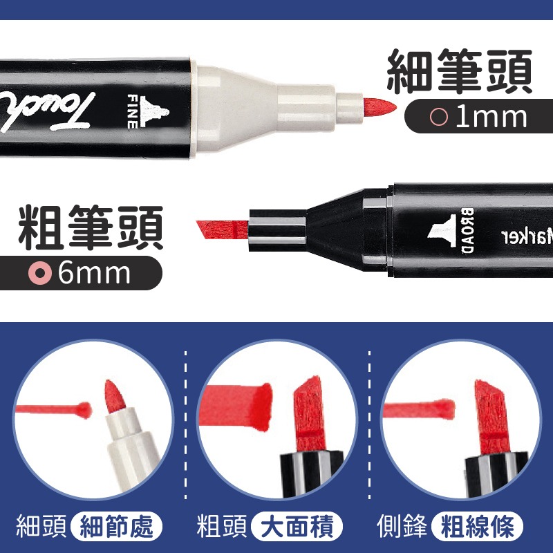80色 36色 雙頭彩色麥克筆 雙頭麥克筆 彩色筆 馬克筆 雙頭筆 雙頭馬克筆 雙頭彩色筆 油性麥克筆 彩色麥克筆-細節圖5