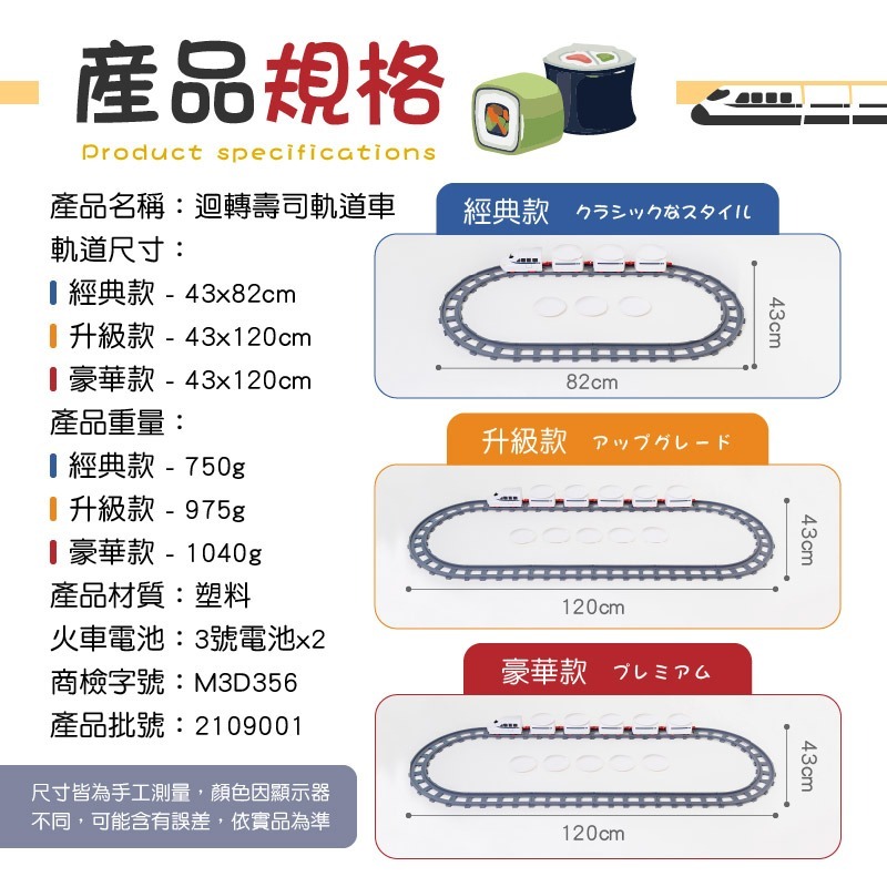 迴轉壽司軌道車 軌道火車電動 迴轉壽司 玩具軌道火車 軌道火車 日本迴轉壽司 軌道車 壽司玩具 電動火車 旋轉車-細節圖4