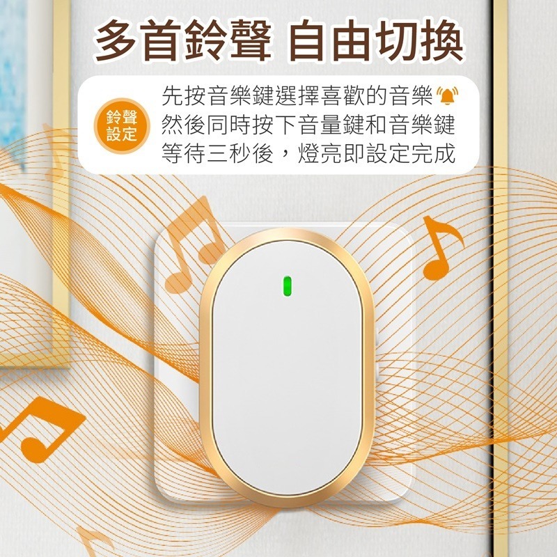 智能無線門鈴 感應門鈴 無線門鈴 無線電鈴 電鈴 門鈴 呼叫器 門鈴感應器 門鈴 服務鈴 求救鈴-細節圖4