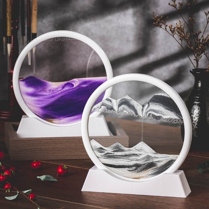 3D流沙畫 流沙畫擺飾 流沙畫 玻璃流沙畫 解壓流沙畫 立體流沙畫 流動畫 流沙擺飾 沙漏擺件 沙漏 沙畫 禮物-細節圖11