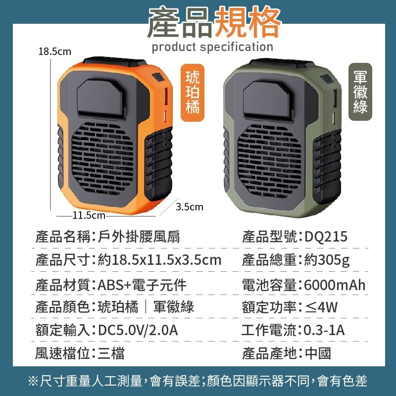 【掛腰掛脖！三檔風速】戶外掛腰風扇 6000mah 戶外隨身掛腰風扇 掛腰風扇 腰掛風扇 腰間風扇 隨身風扇 頸掛風扇-細節圖10