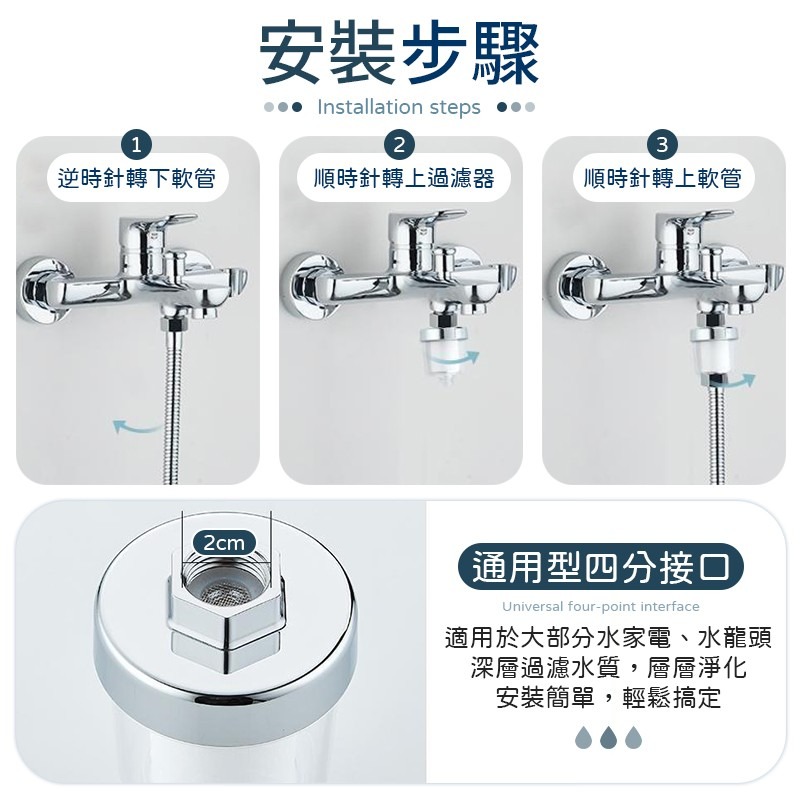 淨化水質 沐浴過濾器 過濾器 水龍頭過濾器 洗衣機過濾器 前置過濾器 沐浴淨水器 蓮蓬頭過濾器 除氯過濾器 馬桶過濾器-細節圖6