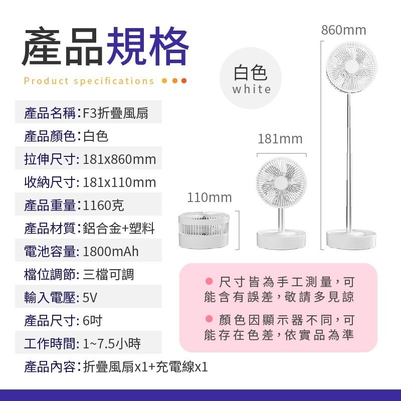 F3創意伸縮折疊 可拆式電風扇 F3折疊風扇 隨身風扇 折疊風扇 家用扇 落地扇 可搖頭 立扇 電扇 風扇 檯扇-細節圖4