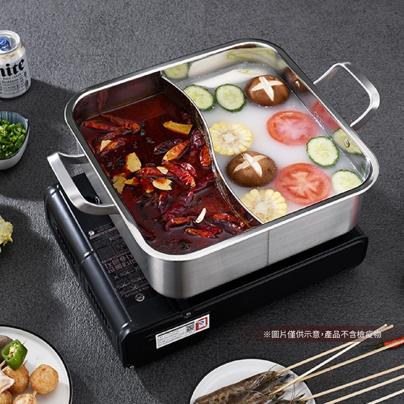 不鏽鋼方形鴛鴦鍋 不鏽鋼鴛鴦鍋 不鏽鋼 鴛鴦鍋 鴛鴦火鍋 方形鴛鴦鍋 湯鍋 鴛鴦鍋子 火鍋 304不鏽鋼 火鍋鍋具 鍋子-細節圖11