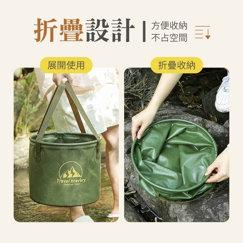 露營折疊水桶 露營摺疊水桶 攜帶式水桶 折疊水桶 摺疊水桶 露營水桶 旅行水桶 戶外水桶 儲水桶 水桶 水袋-細節圖8