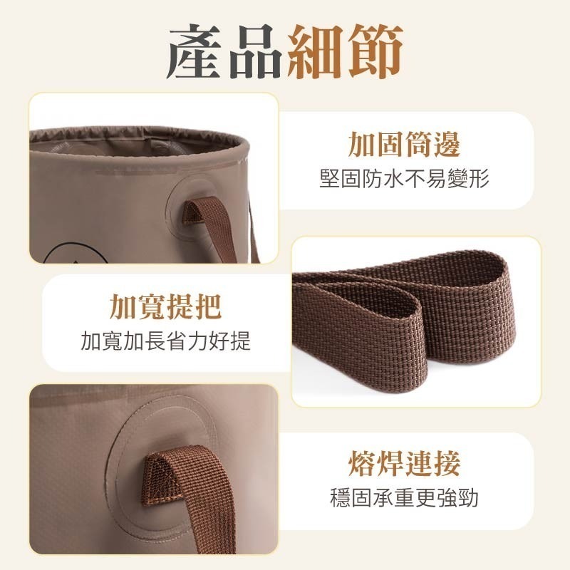 露營折疊水桶 露營摺疊水桶 攜帶式水桶 折疊水桶 摺疊水桶 露營水桶 旅行水桶 戶外水桶 儲水桶 水桶 水袋-細節圖9