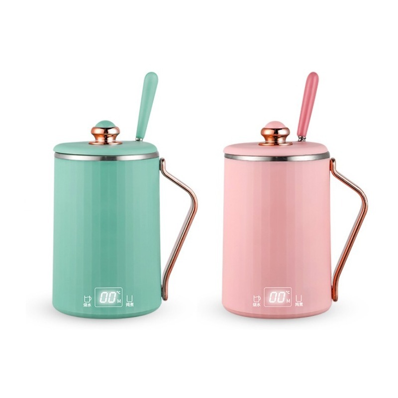 快煮養生杯 附小湯匙 多功能養生杯 電熱杯 養生杯 快煮杯 保溫茶杯 智能養生杯 小型燒水杯 家用辦公室 迷你電熱水杯-細節圖2