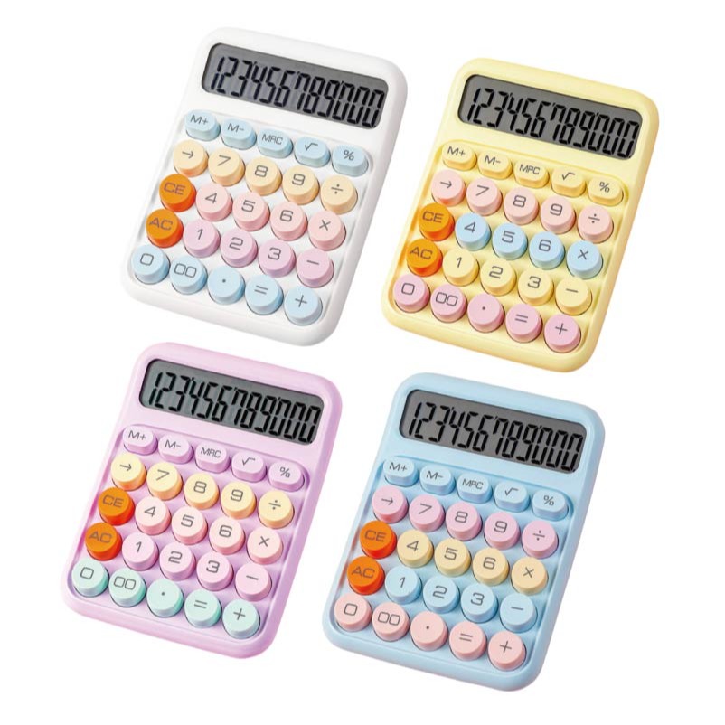 糖豆計算機 大按鍵計算機 復古鍵盤 大螢幕計算機 機械式計算機 計算機 計算器 辦公用品 多巴胺色系計算機-細節圖2