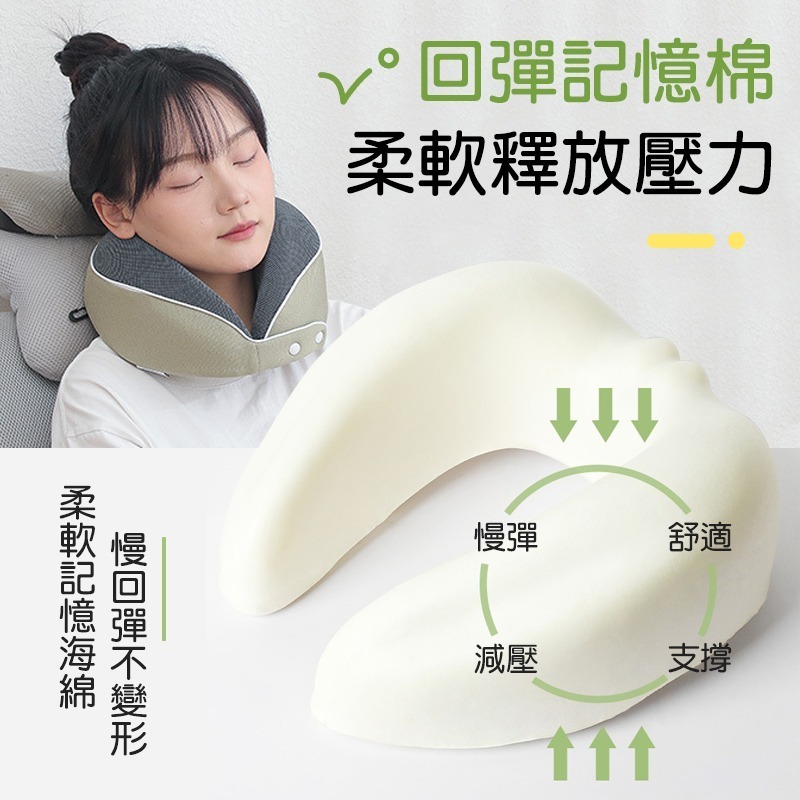 收納U型枕 旅行U型枕 記憶棉頸枕 駝峰形頸枕 辦公午睡枕 U型枕 U形枕 飛機枕 旅行枕 午睡枕 頸枕-細節圖6