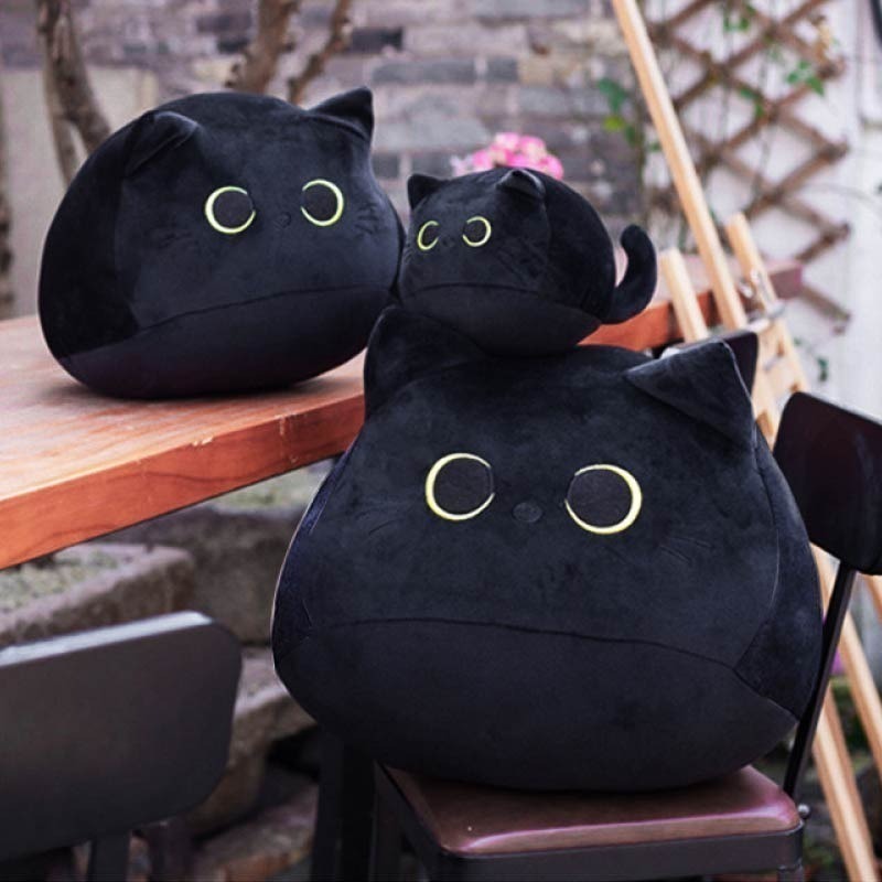 超萌黑貓抱枕 超柔軟 黑貓咪抱枕 小貓咪玩偶 貓咪抱枕 絨毛玩偶 黑貓抱枕 可愛抱枕 交換禮物 靠枕 抱枕-細節圖11