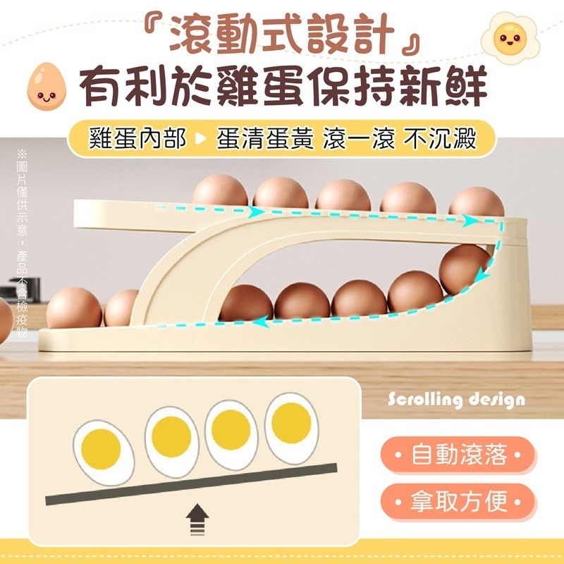 滑梯式雞蛋盒 滾動雞蛋盒 雞蛋收納盒 雞蛋盒 雞蛋收納 蛋盒收納 蛋盒 雞蛋架 冰箱收納盒 雞蛋保鮮盒 裝蛋盒 蛋架-細節圖5