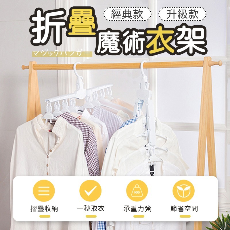 折疊魔術衣架 魔術衣架 魔術曬衣架 衣服收納 掛衣架 晾衣架 摺疊衣架 折疊衣架 衣架 曬衣架 多功能衣架 旋轉衣架-細節圖3