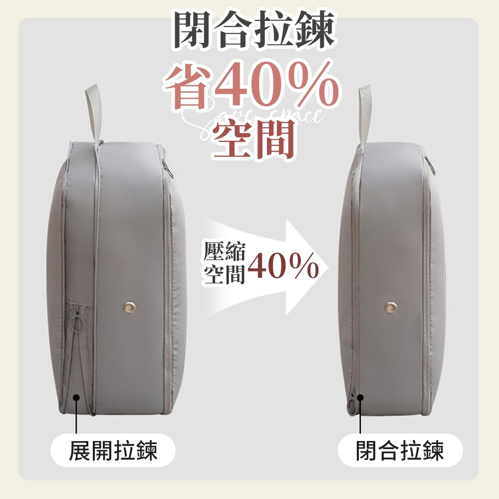 壓縮收納袋 雙拉鍊壓縮收納袋 羽絨服收納包 衣櫃整理袋 布藝雙拉鍊透 氣孔壓縮收納袋 手提收納袋 收納袋 換季收納袋-細節圖6