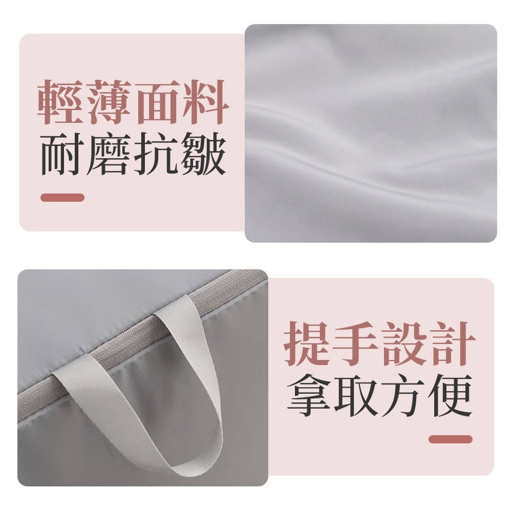壓縮收納袋 雙拉鍊壓縮收納袋 羽絨服收納包 衣櫃整理袋 布藝雙拉鍊透 氣孔壓縮收納袋 手提收納袋 收納袋 換季收納袋-細節圖9