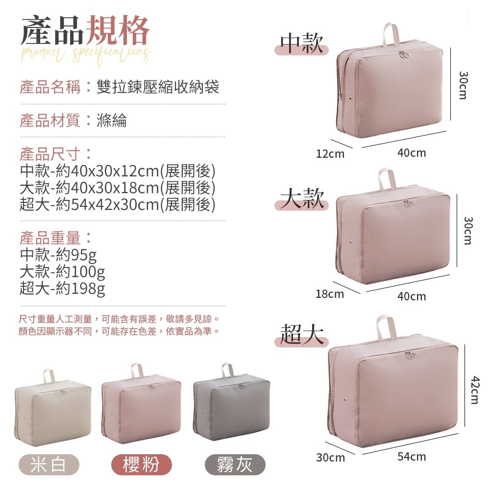 壓縮收納袋 雙拉鍊壓縮收納袋 羽絨服收納包 衣櫃整理袋 布藝雙拉鍊透 氣孔壓縮收納袋 手提收納袋 收納袋 換季收納袋-細節圖10