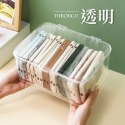 翻蓋透明收納盒 帶蓋防塵 透明收納盒 桌面收納盒 口罩收納盒 收納盒 透明盒 整理盒 防塵收納 儲物盒-規格圖11