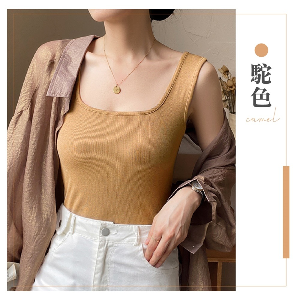 方領背心 寬肩背心 無袖背心 平口背心 小可愛背心 內搭小可愛 吊帶背心 螺紋背心 女背心 寬肩帶背心 小可愛 背心-規格圖10