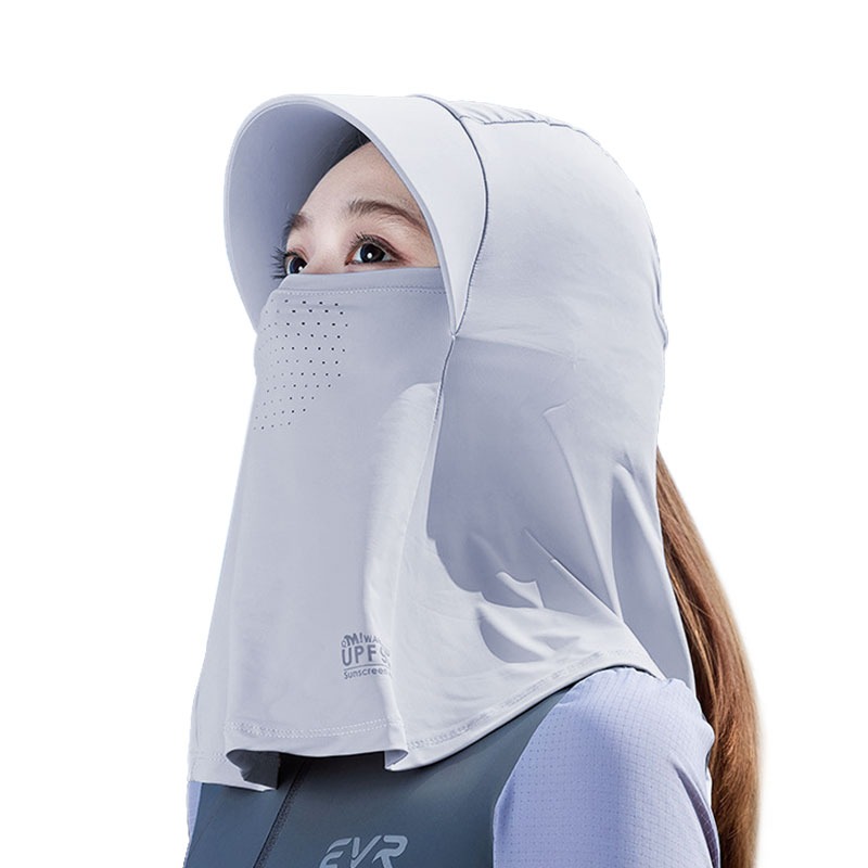 涼感防曬面罩 全臉防曬面罩 機車防曬面罩 防曬帽 冰絲遮陽面罩-細節圖2