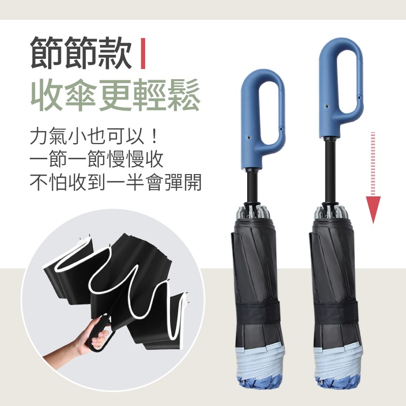 50骨環扣反向自動傘 節節傘 勾勾傘 大雨傘 防曬傘 遮陽傘 反向自動傘 反向傘 折疊傘 摺疊傘 晴雨傘 自動傘-細節圖4