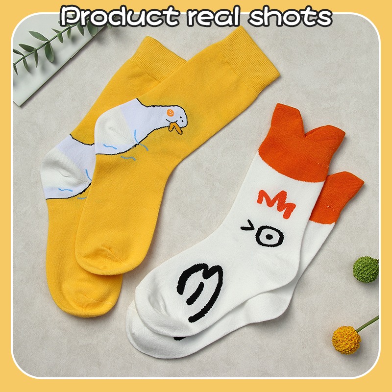彈性襪口 搞怪襪子 襪子 中筒襪 大鵝襪 鴨子襪 搞怪襪 棉質襪 黃鴨襪 創意棉襪 可愛鵝襪 造型襪-細節圖9