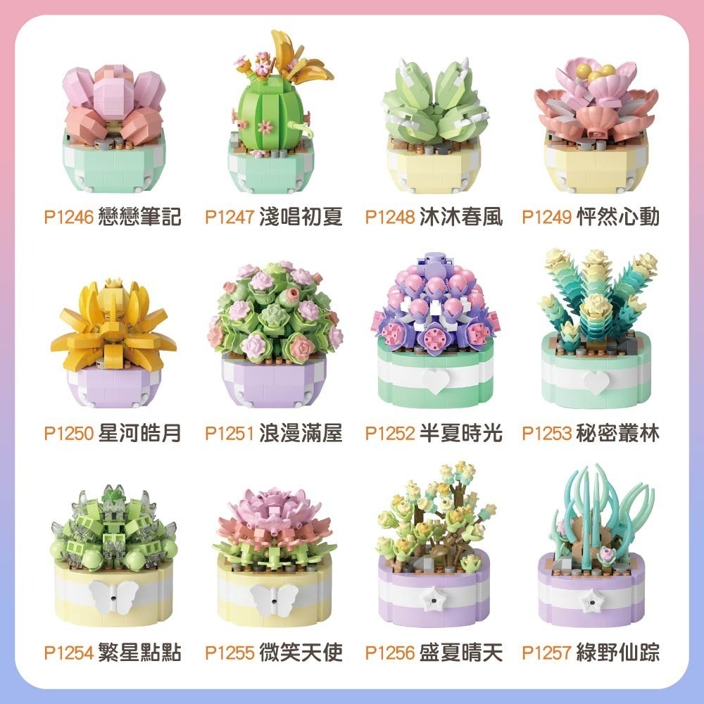 多肉植物盆栽積木 多肉植物 多肉積木 多肉盆栽積木 盆栽積木 積木花 植物積木 積木 交換禮物-細節圖5