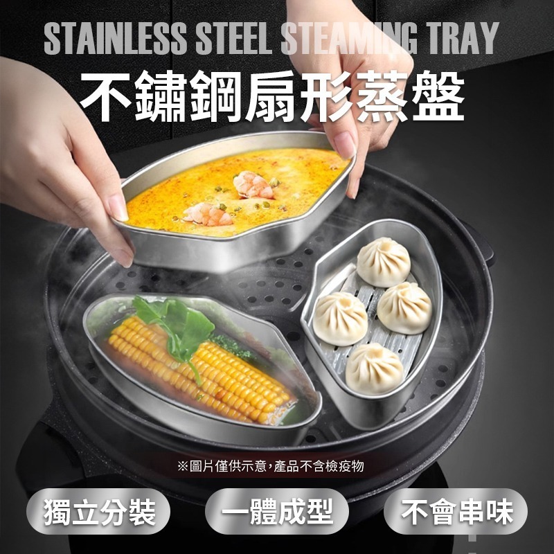 不鏽鋼扇形蒸盤 不銹鋼扇形蒸盤 扇型蒸盤 備菜盤 蒸盤 蒸盤蒸盒 蒸盒 電飯煲蒸碗 蒸盒 餐盒 飯盒 便當盒-細節圖3