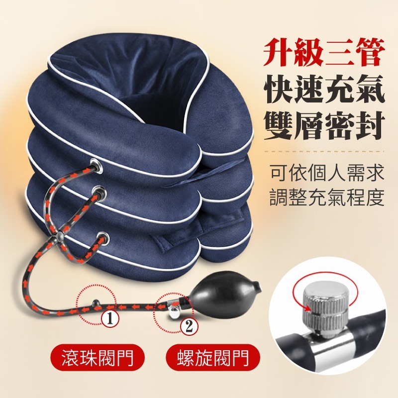 三層充氣枕 U型枕 充氣枕 護頸枕 旅行頸枕 充氣頸枕 頸枕 旅行充氣枕-細節圖4