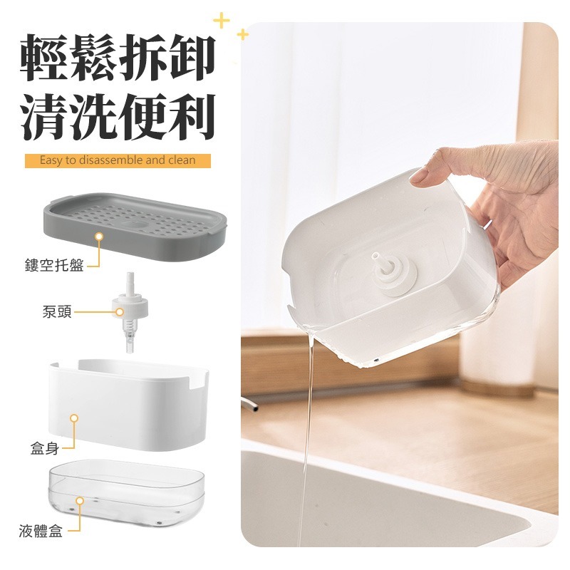 按壓式洗碗精盒 按壓式洗碗精皂液盒 皂液盒 皂液收納 按壓出液洗碗精盒 洗碗精分裝盒 洗碗神器 日式洗碗精盒-細節圖8