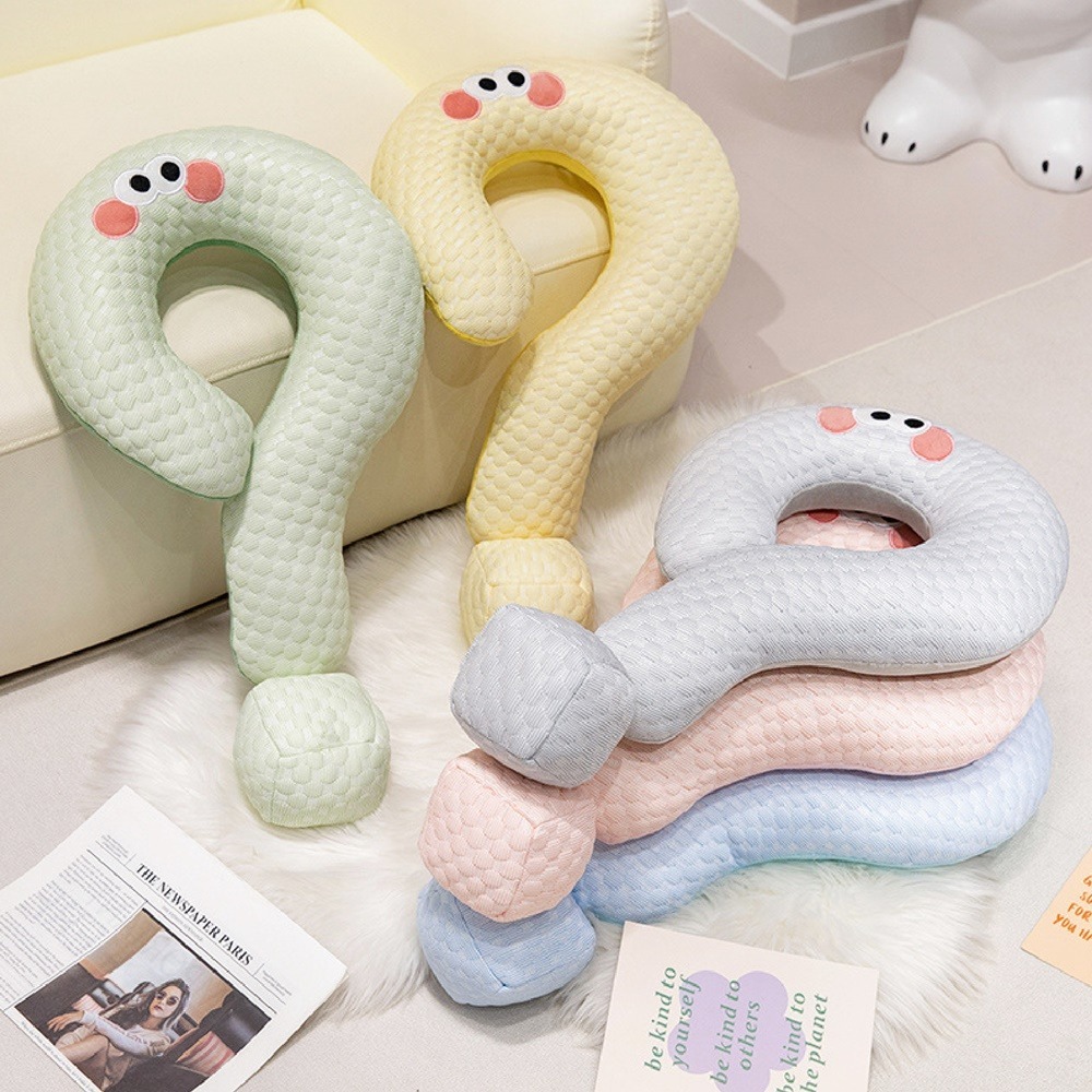 冰絲問號抱枕 問號抱枕 冰絲抱枕 造型枕 旅行枕 U型枕 辦公室抱枕 午睡枕 飛機枕 涼感枕 抱枕 靠墊 靠枕-細節圖10