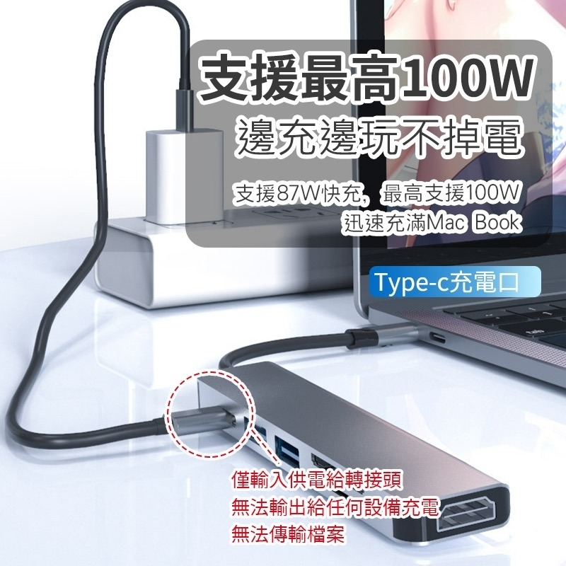 Type-C擴充轉接器 六合一多功能擴充埠 六合一轉接器 多功能轉接器 Type-C擴充轉接器 轉接器-細節圖7