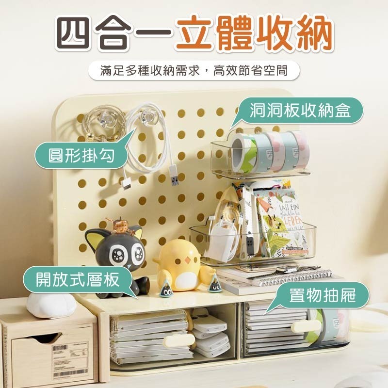 洞洞板桌面收納盒 洞洞板收納 洞洞板置物架 桌面收納盒 桌上收納架 收納盒 洞洞板 收納架-細節圖5