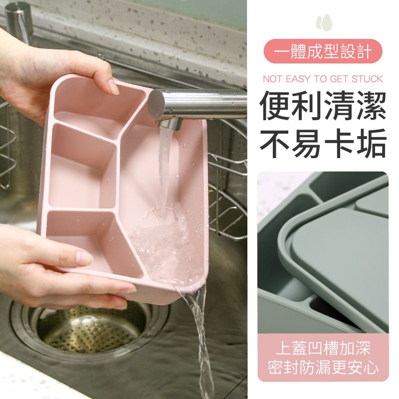 莫蘭迪矽膠餐盒 微波便當盒 可蒸便當盒 三格便當盒 四格便當盒 便當盒 餐盒 矽膠保鮮盒 分隔便當盒-細節圖5