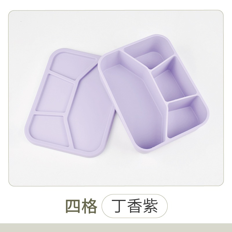 莫蘭迪矽膠餐盒 微波便當盒 可蒸便當盒 三格便當盒 四格便當盒 便當盒 餐盒 矽膠保鮮盒 分隔便當盒-規格圖11