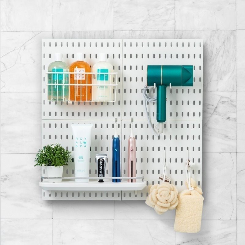 【10件組】洞洞收納板配件C01收納置物架 墻上置物架 掛式置物架 收納 浴室收納 收納壁板 北歐家居 工具掛板 壁板-細節圖2