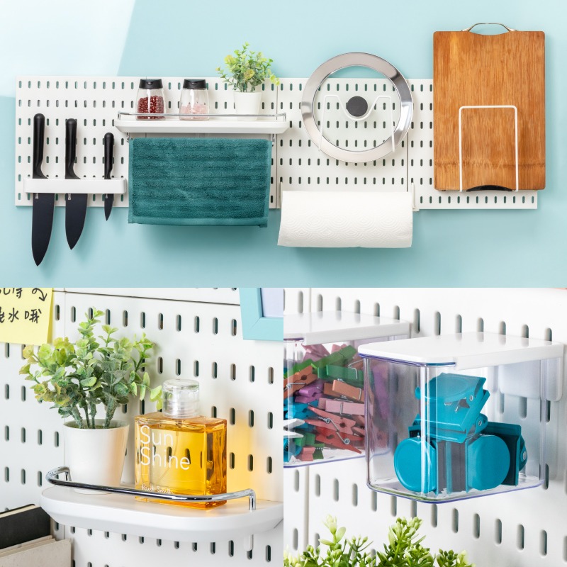 洞洞收納板配件C01收納置物架 墻上置物架 掛式置物架 收納 浴室收納 收納壁板 北歐家居 工具掛板 壁板-細節圖5