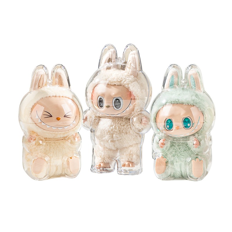 拉布布保護殼 labubu保護殼 坐坐派對保護殼 拉布布坐姿保護殼 透明保護殼 拉布布收納 拉布布防塵套 公仔展示盒-細節圖2