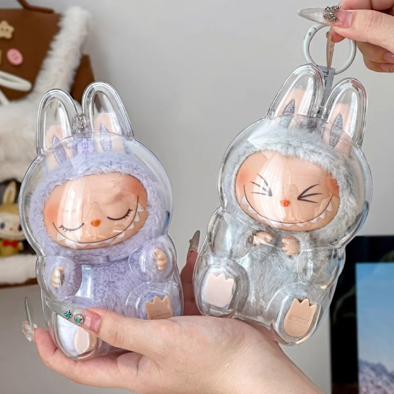 拉布布保護殼 labubu保護殼 坐坐派對保護殼 拉布布坐姿保護殼 透明保護殼 拉布布收納 拉布布防塵套 公仔展示盒-細節圖7
