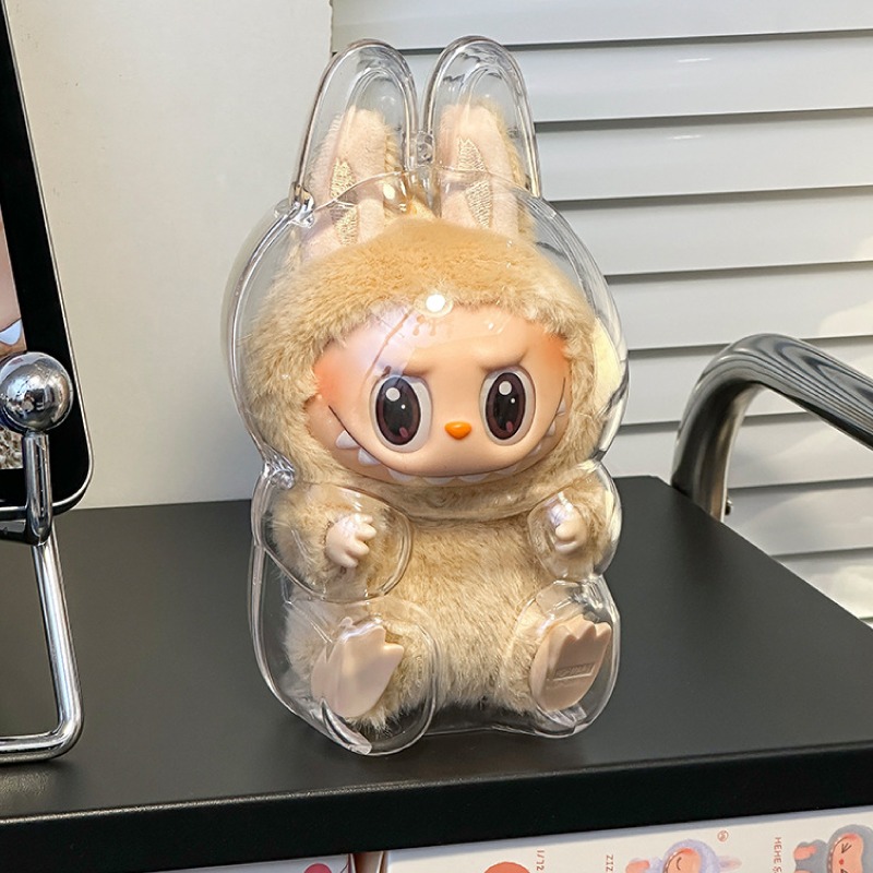 拉布布保護殼 labubu保護殼 坐坐派對保護殼 拉布布坐姿保護殼 透明保護殼 拉布布收納 拉布布防塵套 公仔展示盒-細節圖8