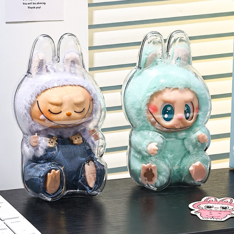 拉布布保護殼 labubu保護殼 坐坐派對保護殼 拉布布坐姿保護殼 透明保護殼 拉布布收納 拉布布防塵套 公仔展示盒-細節圖9