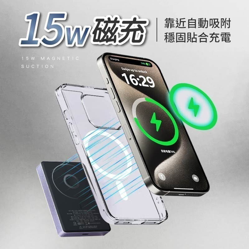 TOPSON 超薄磁吸行動電源 超輕薄 無線磁吸充電 行動電源 可上飛機 標示wh-細節圖5