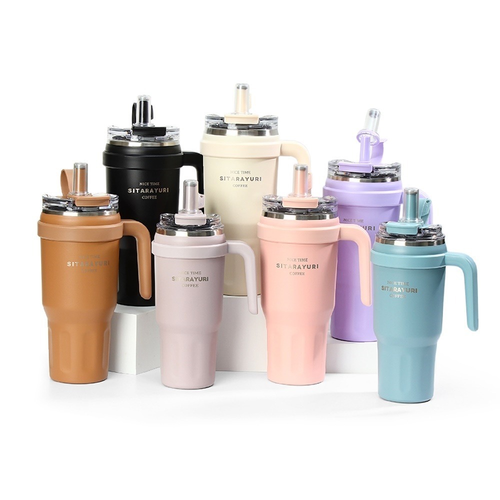 酷飲把手冰霸杯 780ml 把手冰霸杯 1100ml 手提冰霸杯 隨身保溫杯 吸管杯 冰霸杯 保冰杯 冰壩杯 保溫杯-細節圖2