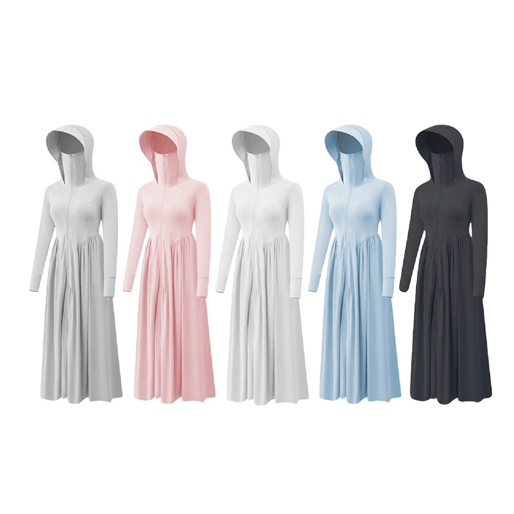 冰絲防曬連身裙 涼感防曬裙 長版外套 涼感外套 防曬外套 冰絲外套 防曬衣 冰絲衣 機車防曬裙 防曬裙子 冰絲防曬裙-細節圖2