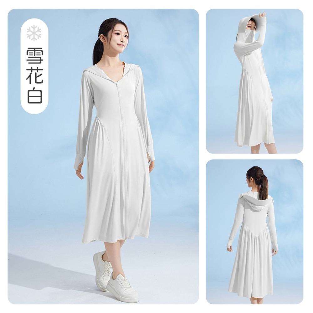 冰絲防曬連身裙 涼感防曬裙 長版外套 涼感外套 防曬外套 冰絲外套 防曬衣 冰絲衣 機車防曬裙 防曬裙子 冰絲防曬裙-規格圖10