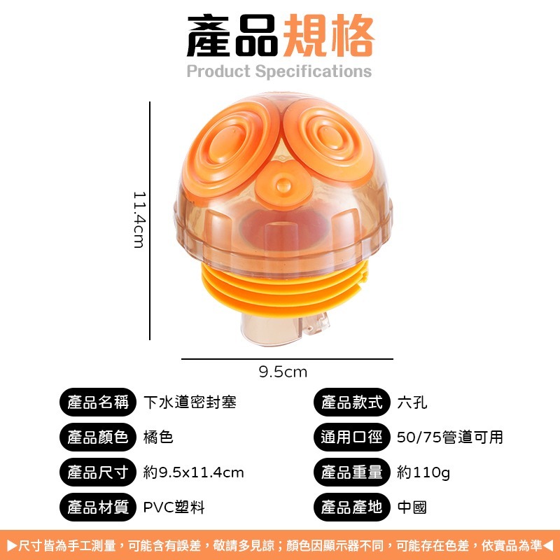 六孔可用 下水道密封塞 通用下水道密封塞 六孔下水道密封塞 排水口密封塞 六孔排水口密封塞 下水管密封塞 下水道防臭塞-細節圖9