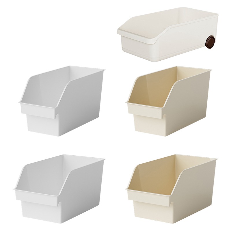 多種尺寸 斜口廚房收納盒 廚房收納盒 收納盒 斜口收納盒 帶輪斜口收納盒 帶輪收納盒 零食收納盒 收納籃 小物收納盒-細節圖2