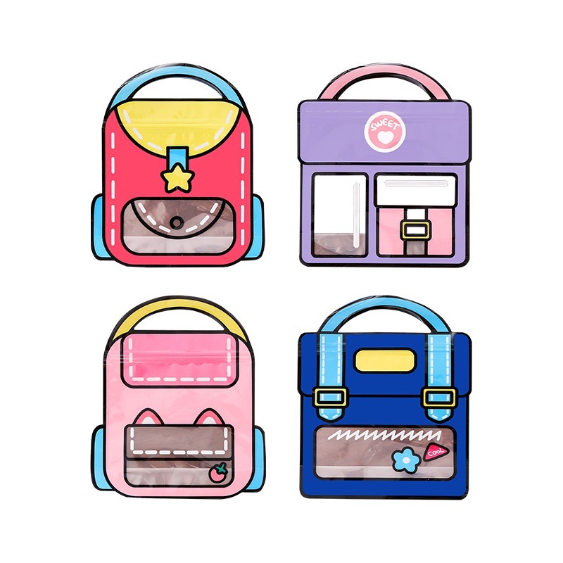 加粗封條 多巴胺手提袋 塑膠手提袋 自封手提袋 卡通手提袋 生日禮物袋 書包手提袋 造型手提袋 手提袋 禮物袋 輕便提袋-細節圖2